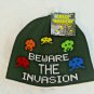 Space Invaders Beanie StocKing Cap Reversible Cotton Blend  NWT Official Taito
