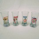 Betty Boop 4" Tall Taperd Shot Glasses Set Of 4 Excellent Condition