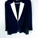 TAHARI by Arthur S Levine Navy/White Polyester/Spandex Blazer Womens Size 14 NWT
