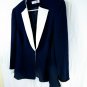 TAHARI by Arthur S Levine Navy/White Polyester/Spandex Blazer Womens Size 14 NWT