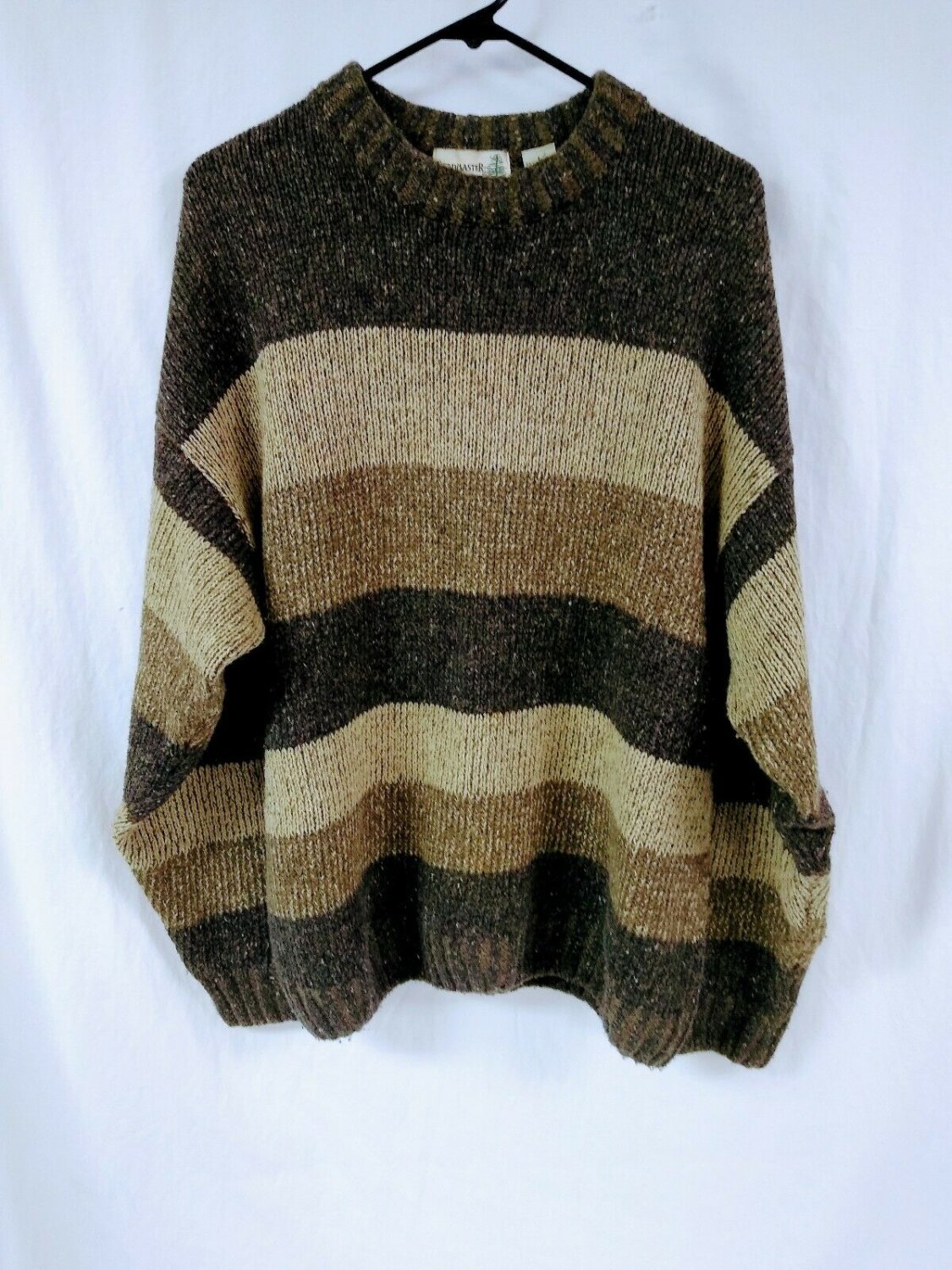 Fieldmaster Black Grey Cotton Wool Blend Long Sleeve Sweater Men's Large NICE
