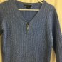 Karen Scott Sweater Womens Size Small 3/4 Sleeve Zipper Textured Cotton