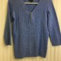 Karen Scott Sweater Womens Size Small 3/4 Sleeve Zipper Textured Cotton