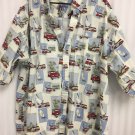 Harbor Bay Button Up Mens 4X Tall Woody Wagon Sailboat Cotton
