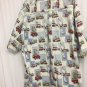 Harbor Bay Button Up Mens 4X Tall Woody Wagon Sailboat Cotton