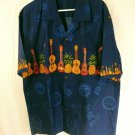 Winnie Fashion Made In Hawaii Blue Cotton Casual Button Down Mens Shirt Size XXL