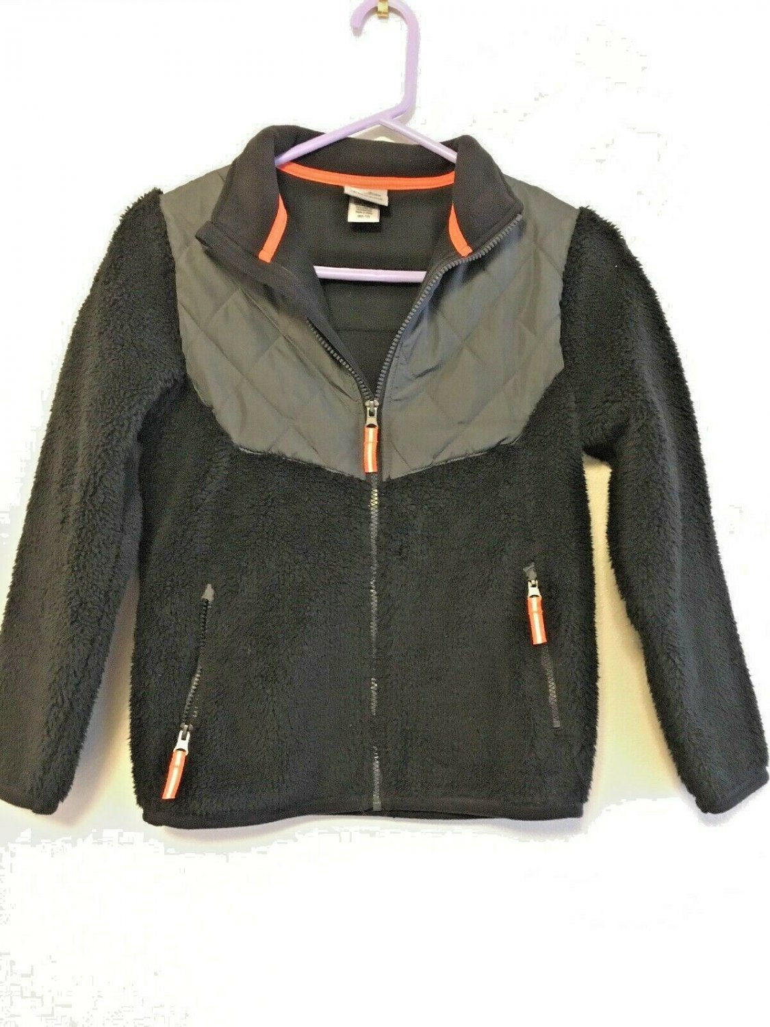 Champion Kids Zip Up Jacket Furry Reflective Strips Size Medium Youth