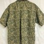 Woolrich Button Up Shirt Ships Palm Leaves Mens XL Rugged Outdoorwear Green Tan