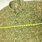 Woolrich Button Up Shirt Ships Palm Leaves Mens XL Rugged Outdoorwear Green Tan