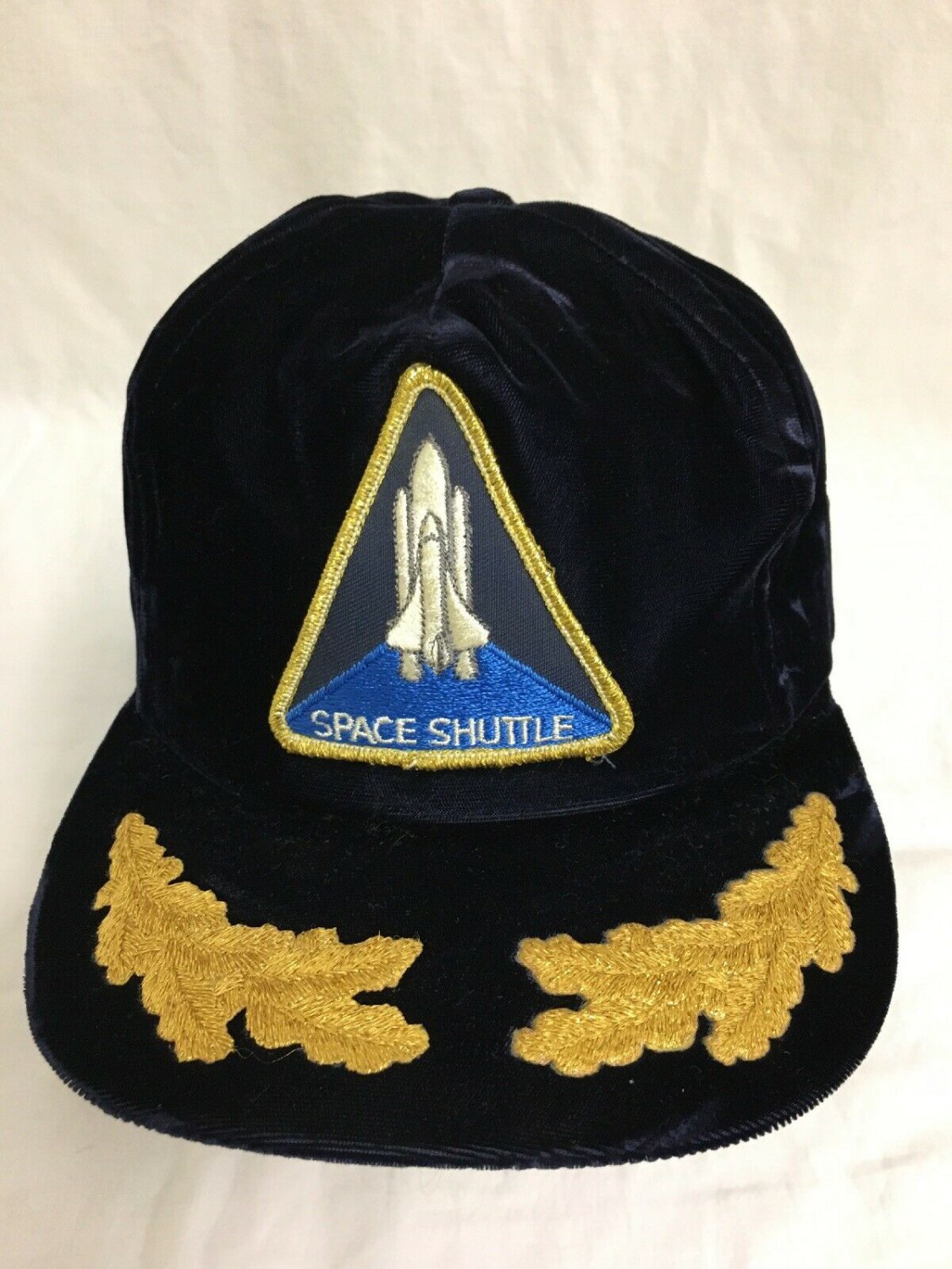 Space Shuttle Hat Blue Velour Olympian Headwear Adjustable One Size