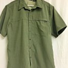Alpine Design Button Up Short Sleeve Mesh Back Mens Large Green Outdoor Fishing