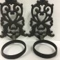 Vintage Cast Iron Wall Mount Candle Holders Set Of 2 Black