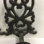 Vintage Cast Iron Wall Mount Candle Holders Set Of 2 Black