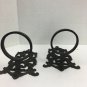 Vintage Cast Iron Wall Mount Candle Holders Set Of 2 Black