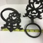 Vintage Cast Iron Wall Mount Candle Holders Set Of 2 Black