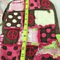 Girls Backpack Peace Patchwork Kids Pink Brown Smaller Pack
