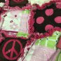 Girls Backpack Peace Patchwork Kids Pink Brown Smaller Pack
