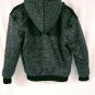 ROK Hand Crafted Black Grey Fleece Lined Quilted jacket Hoodie Kids Size 14/16