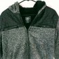 ROK Hand Crafted Black Grey Fleece Lined Quilted jacket Hoodie Kids Size 14/16