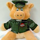 Harley Davidson Hog Plush Toy 12" Faux Leather Jacket Hat Biker Pig
