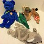 Ty Beanie Babies Swoop Mel Clubby Retired Lot Of 3 Very Nice