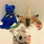 Ty Beanie Babies Swoop Mel Clubby Retired Lot Of 3 Very Nice