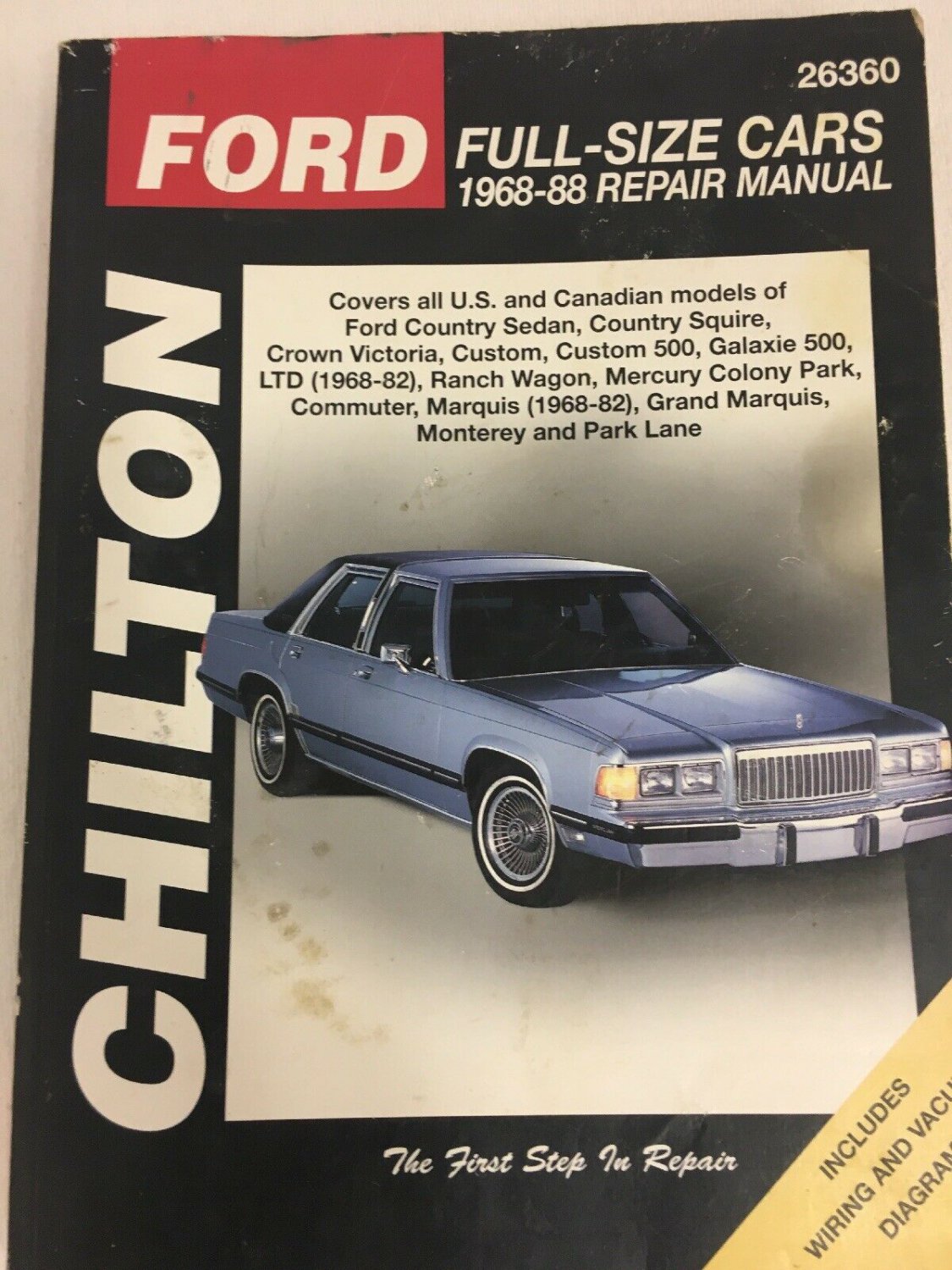 Chilton 26360 Repair Manual Full Size Cars 1968-88