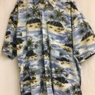 Pierre Cardin Hawaiian Shirt Button Up Mens Size XXL  Palm Trees Beach