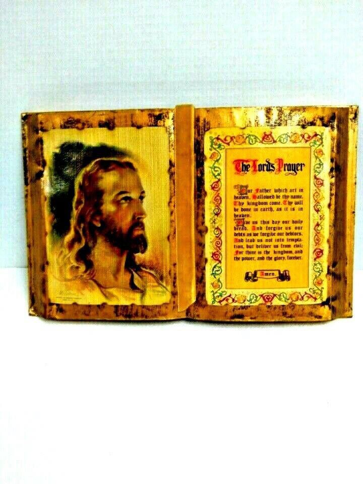 Lords Prayer Decapage Book Jesus Picture 12 inch x 8 inch Beautiful