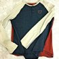 Levis Shirt Mens M Long Sleeve Blue White Red Levi Strauss 3 Button Pullover
