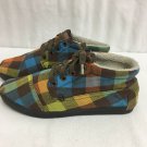 Toms Booties Cloth Sherpa Lined Plaid Womens Size 7.5 Shoes Rubber Soles