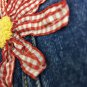 Susan Bristol Jean Vest Gingham Floral Button Up Womens Medium