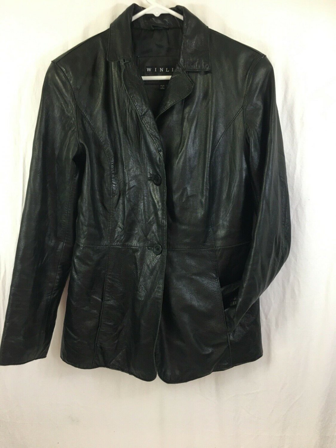 Winlit Leather Jacket Womens Small Lined Black Coat 27&acirc;�� Length Soft