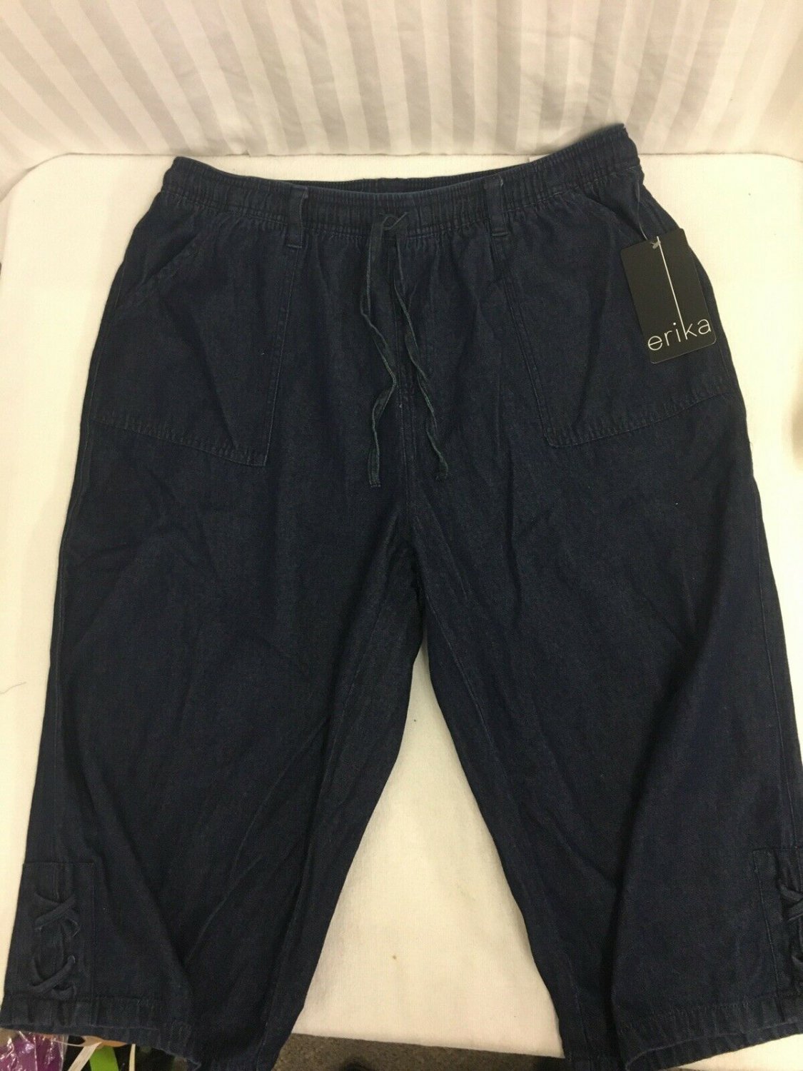 Erika Capris Denim Elastic Waist Womens Size 1 X Crop Pants