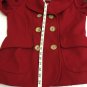 Guess Pea Coat Wool Blend Womens Small Double Breasted Red