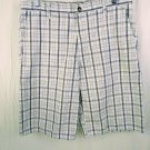 Genuine Dickies Black & White Plaid Cotton/Polyester Mens Golf Shorts Size 34