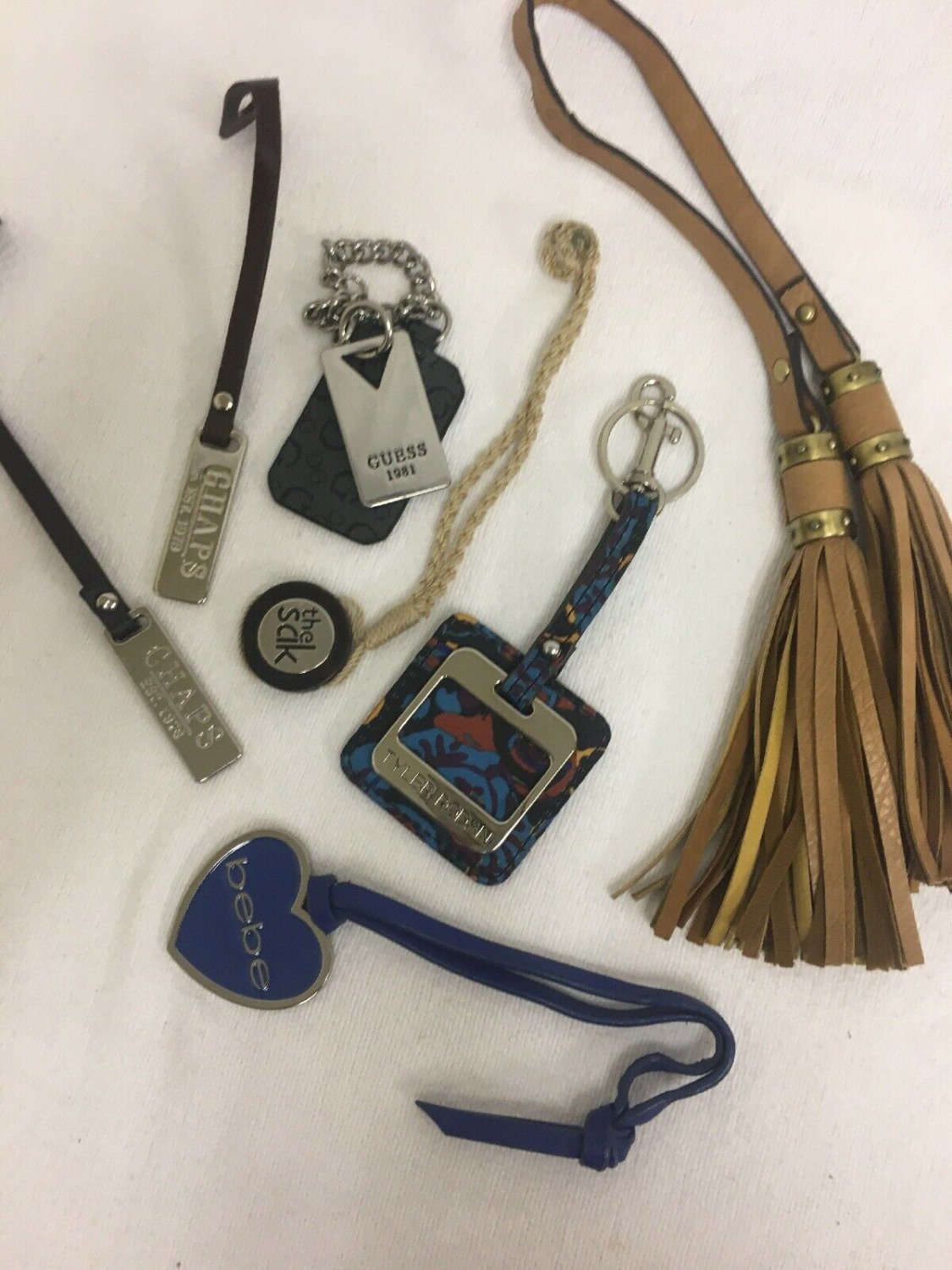 Key Fobs Purse Charms Bebe Sak Chaps Guess Tyler Rodan Tassel Lot Of 7