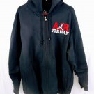 Air Jordan Black Cotton/Polyester Large Logo Zip Up Mens Hoodie Size Large