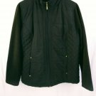 Karen Scott Sport Womens Brown Polyester Fleece Quilted Long Sleeve Jacket Large