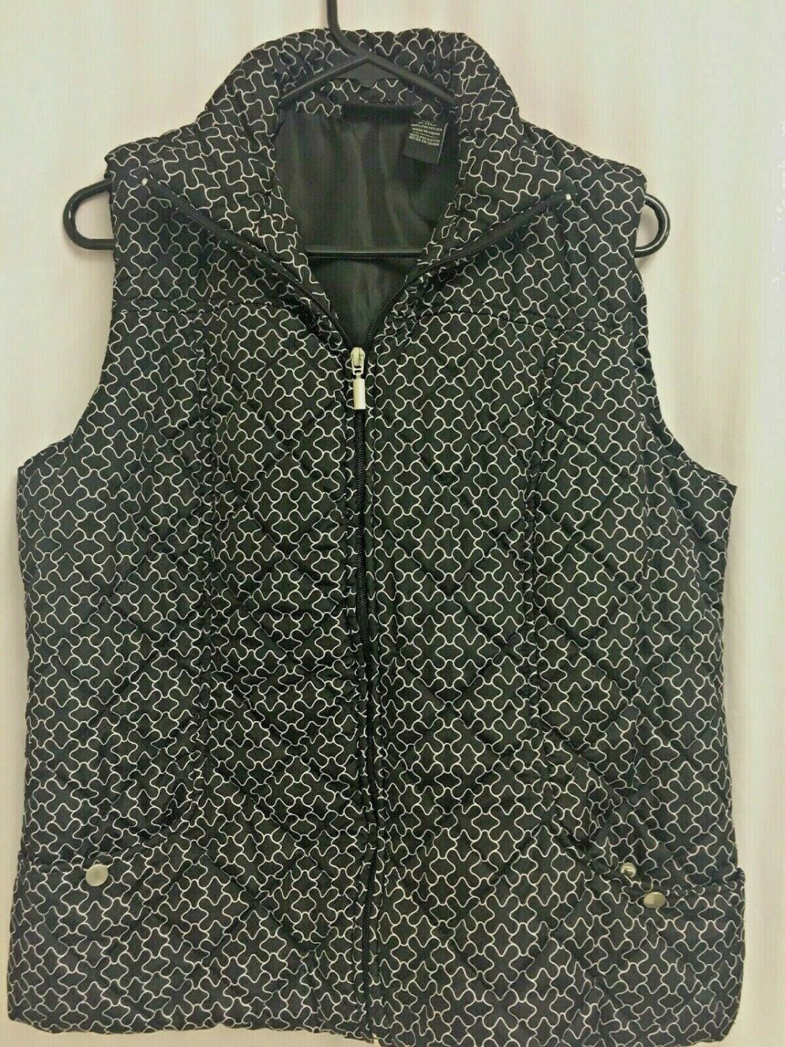 Jane Ashley Vest Womens Size Large Black And White