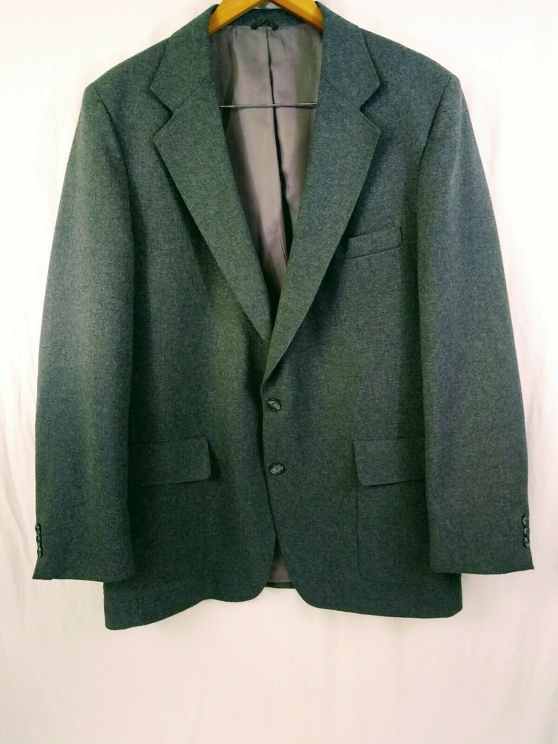 Levi's Action Suit Sta-Prest Mens Gray Flat Front Polyester Sport Coat Size 42R
