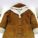 Gallery Coat Suede Leather Jacket Faux Fur Lined Hooded Womens Size Medium