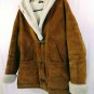 Gallery Coat Suede Leather Jacket Faux Fur Lined Hooded Womens Size Medium