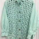 Yak Magic Shirt Blouse Bling Woven Latice Womens Large Cotton