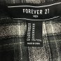 Forever 21 Zip Up Shirt Mens Medium Cotton Plaid Chest Pockets Jacket
