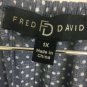 Fred David Blouse Top Polka Dot Pullover Womens 1X Peasant Elastic Neck Sheer