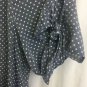 Fred David Blouse Top Polka Dot Pullover Womens 1X Peasant Elastic Neck Sheer