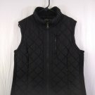 Andrew Marc Womens Black Polyester Full Zip Lined Quilted Puffer Vest Size XL