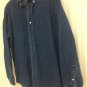 Hunt Club Button Up Jean Denim Mens Large Blue Cotton Long Sleeve