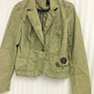 Dkny Corduroy Jacket Womens Size Small Embroidery Logo One Button